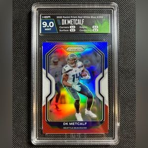 2020 Panini Prizm Dk Metcalf Red White Blue Refractor #292 Seahawks HGA 9 Mint